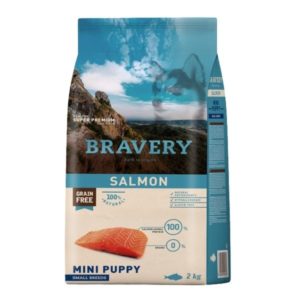 BRAVERY MINI PUPPY SAUMON Chiot petites races sans céréales 2KG