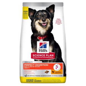 HILL'S SCIENCE PLAN PERFECT DIGESTION Small & Mini Adult 1+  au Poulet et Riz Complet 1,5KG