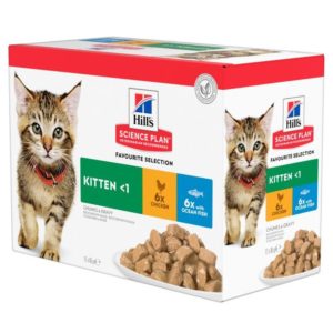 HILL'S SP KITTEN Multipack Pour Chaton Au Poulet et Poisson - Sachets Repas 12x85G