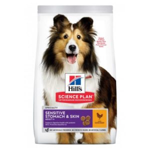 Hill’s Science Plan Sensitive Stomach & skin – Croquettes Estomac & Peau Sensible Pour Chien Adulte Moyenne & Grande Race 12KG